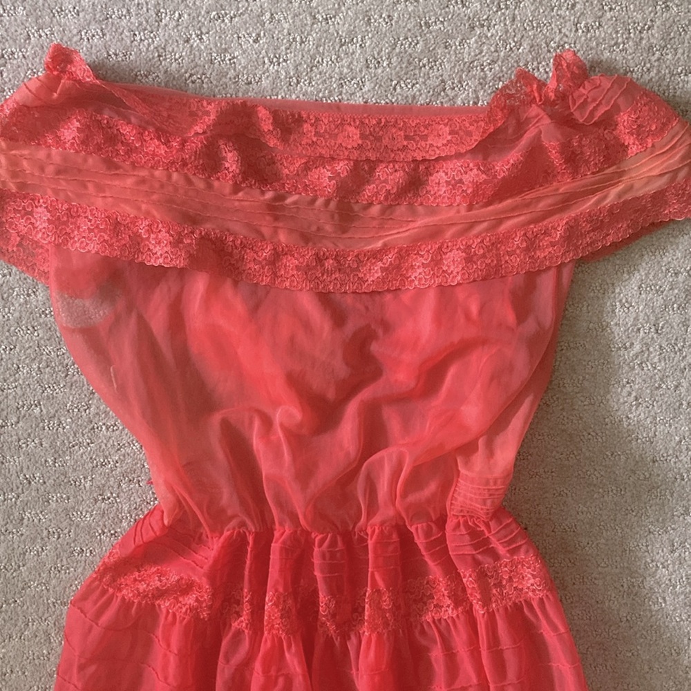 Vanity Fair Coral Lace Trim Chemise Slip - Picture 4 of 7